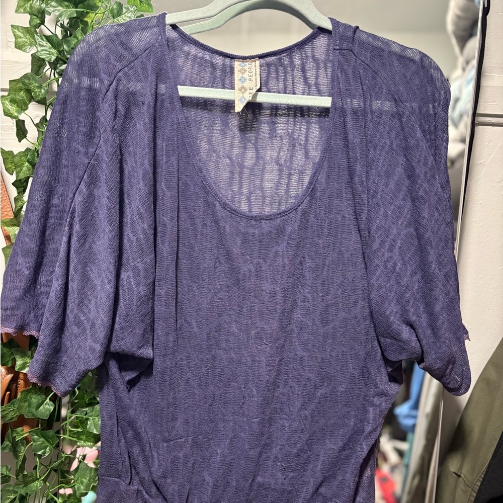 Free People Purple Sheer Blouse